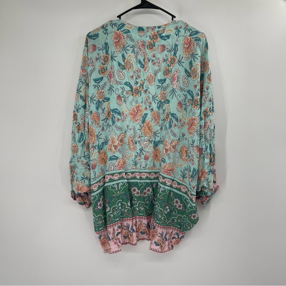 Umgee Boho Open Front Floral Kimono - Picture 6 of 9